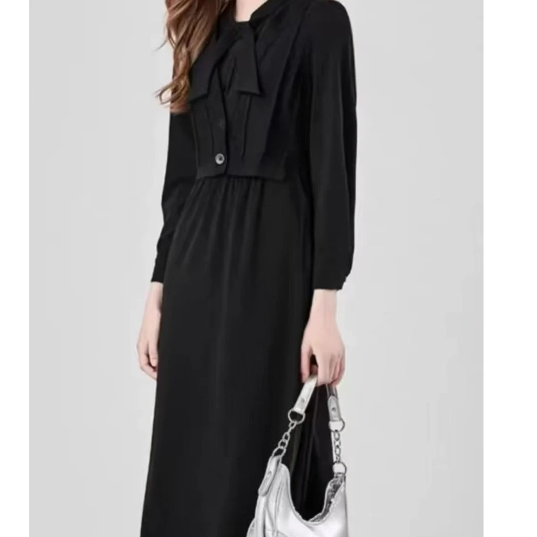 L241019  秋冬新款时尚收腰显瘦中长款打底外穿连衣裙
