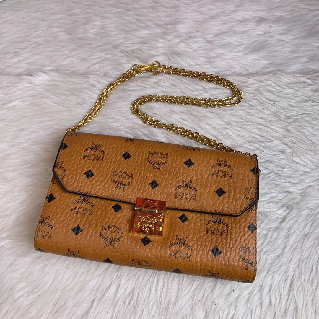 95新 MCM 干邑色信封包/SD09522536/2536