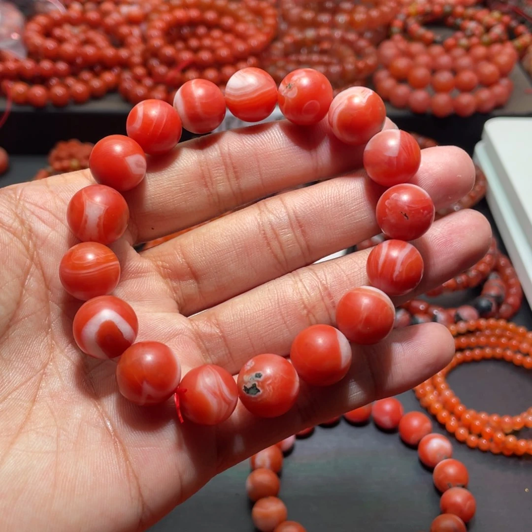 南红玛瑙手链未镶嵌