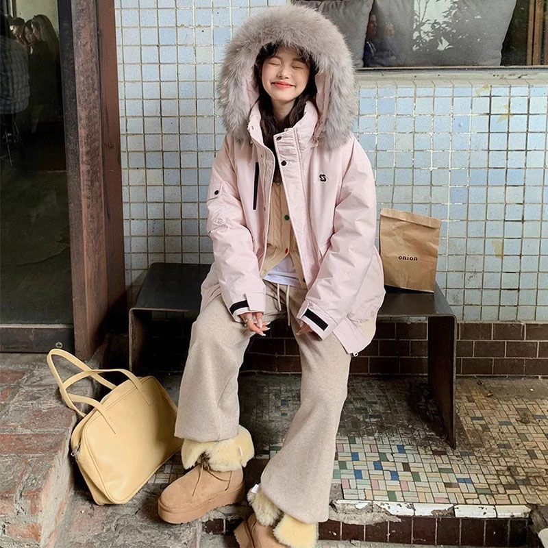 棉服连帽宽松韩版保暖外套毛领小个子休闲百搭