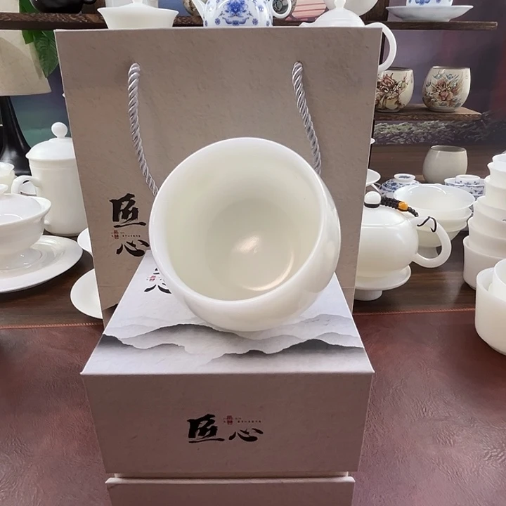 礼袋装：隐唐窑/璞玉素烧自生釉170ml罗汉杯