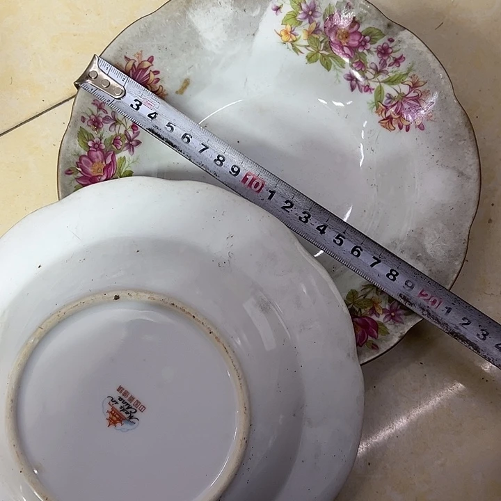 陶其他2个20厘米花花盘子景德镇