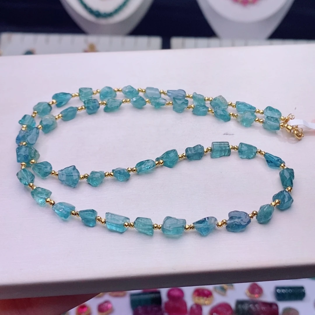 颈饰18K金镶嵌碧玺碧玺A项链