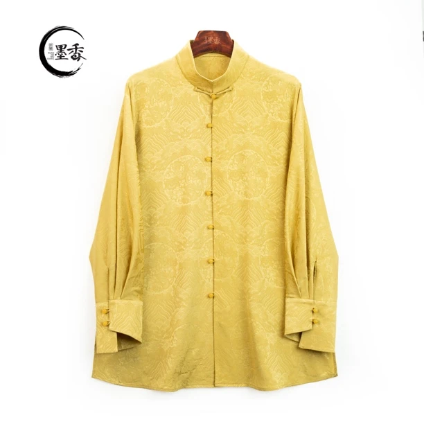 XuanGeMoXiang/轩阁墨香【蜜黄】中式国风时尚百搭 高定衬衫MX88892