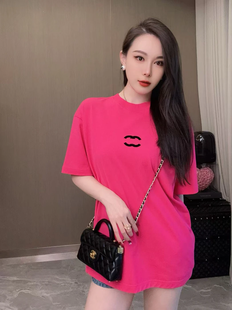 F115 [杋爷潮品]  粉色凑凑宽松T恤 中长款