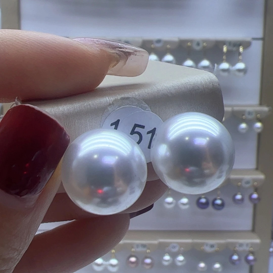 淡水珍珠耳饰18K金镶嵌