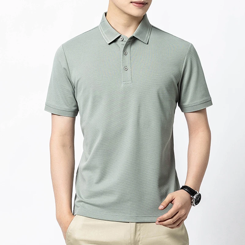 夏季男士翻领短袖T恤韩版修身潮流百搭polo衫商务休闲半袖纯色