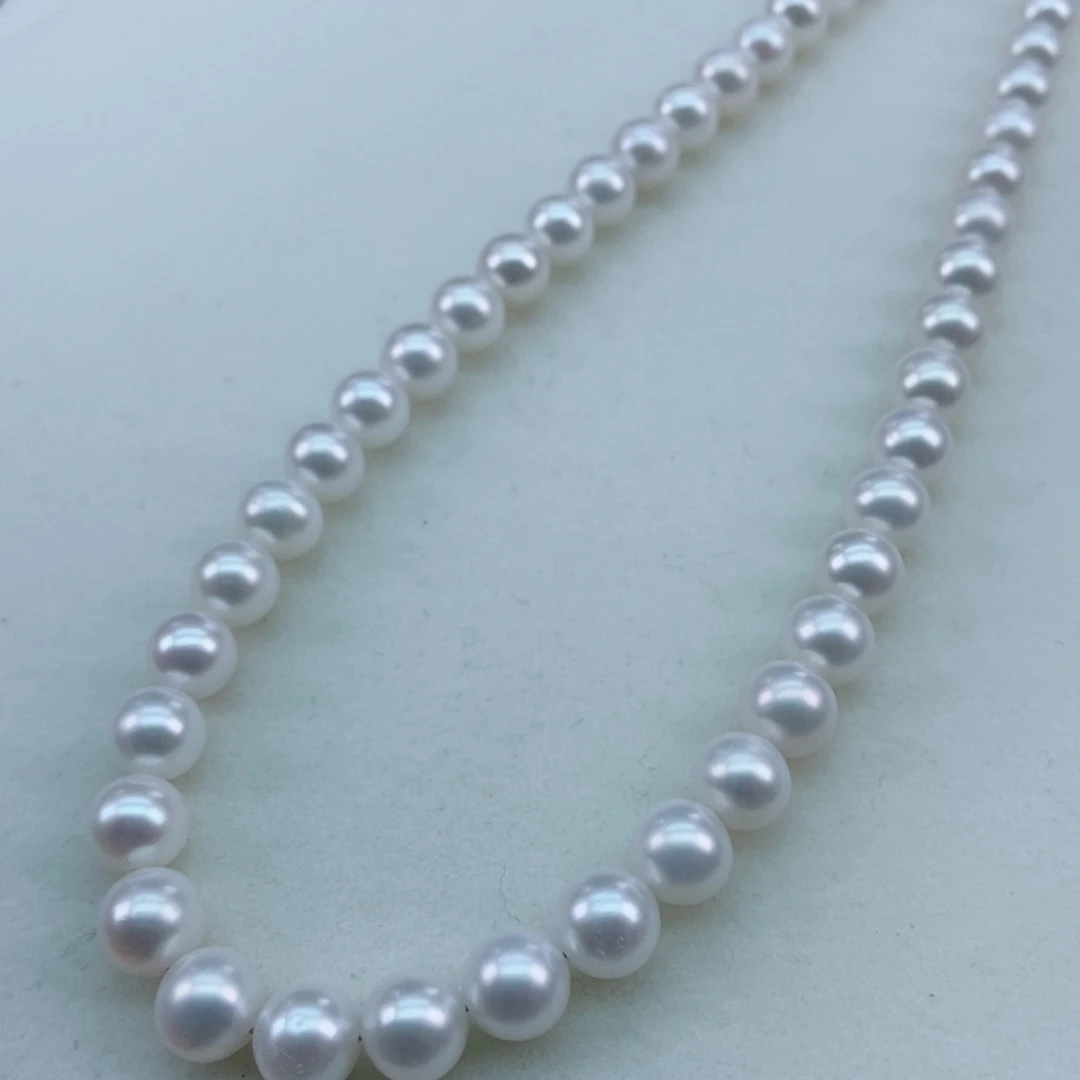 银S925镶嵌淡水珍珠7.5/8极光冷白干净雪山白