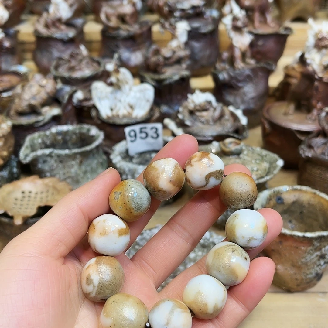 瓶柴烧粗陶手捏手串