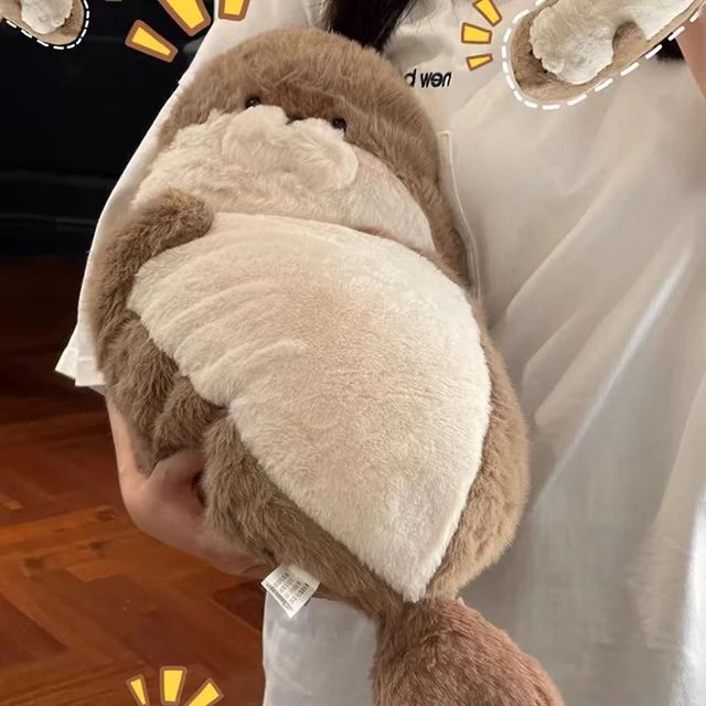 可爱海豹毛绒玩具床上抱着睡海獭玩偶超柔软娃娃公仔男女生日礼物