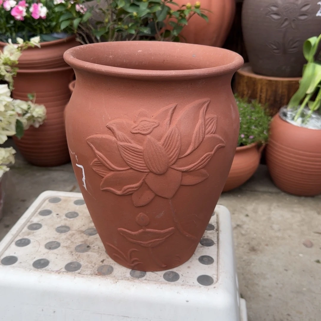 紫砂花盆口20高27宜兴紫砂