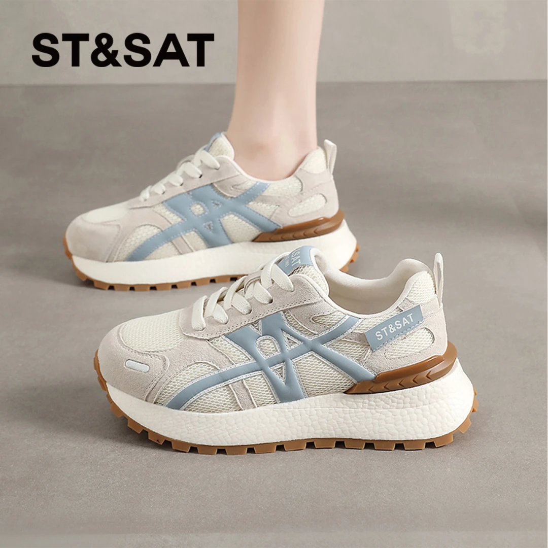 星期六爆款网面鞋2025秋季新款百搭休闲阿甘鞋轻奢透气运动德训鞋