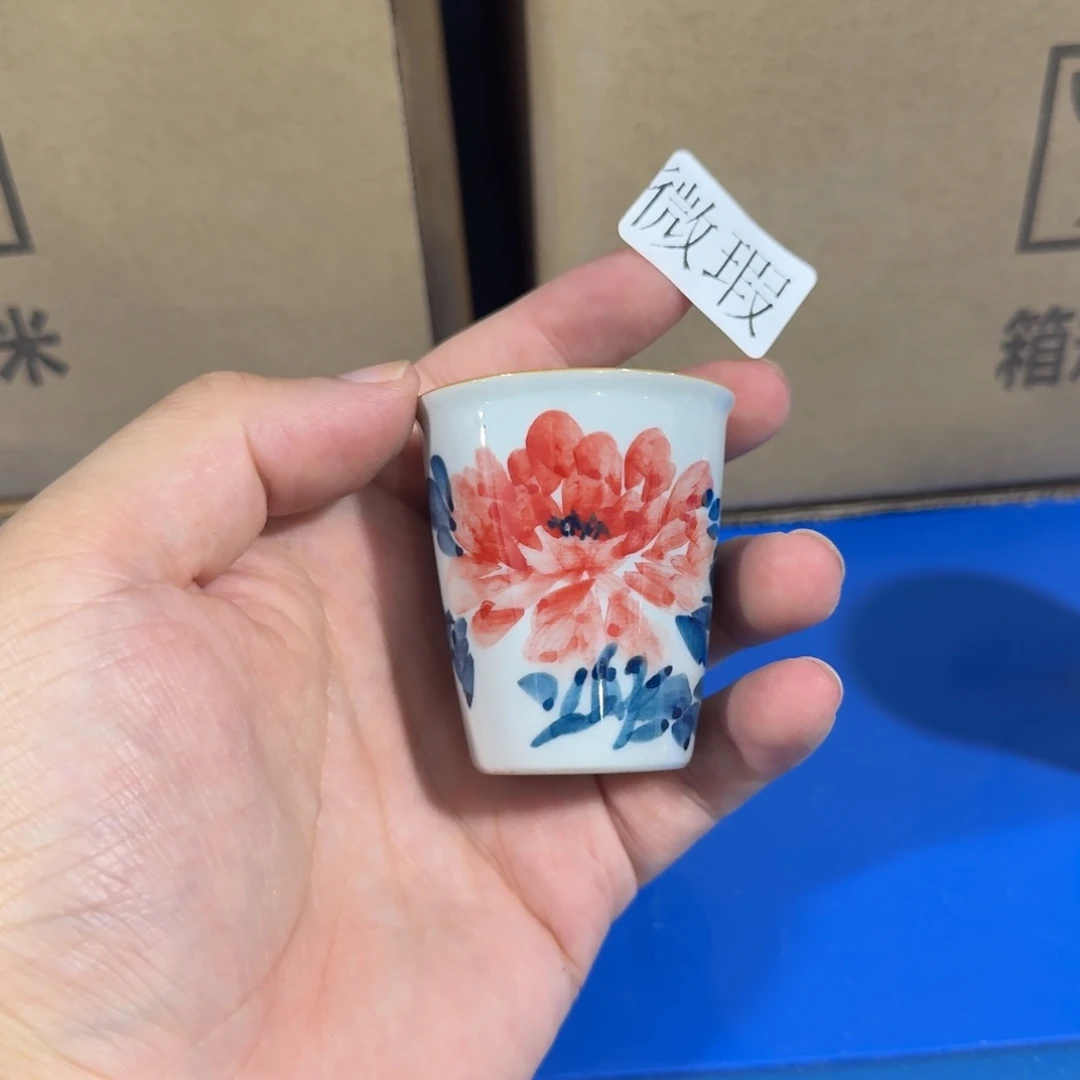 釉下手绘茶具微瑕
