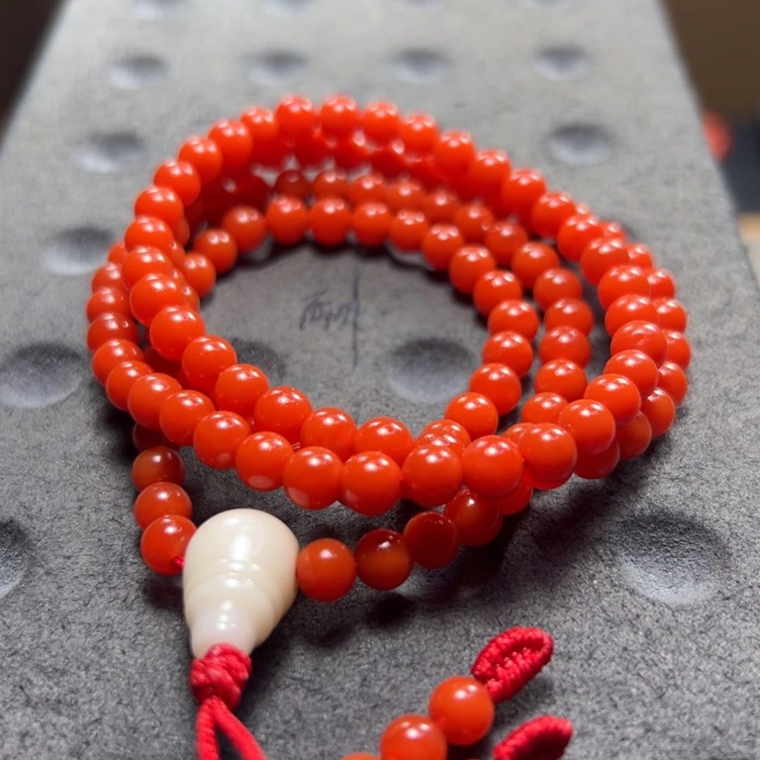 未镶嵌杨柳冷水河料南红多圈尺寸5.5mm南红玛瑙