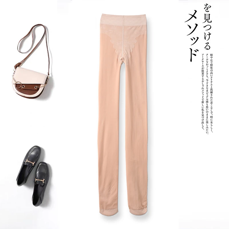 不掉裆女士打底裤袜连体袜提臀黑透肤光腿神器秋冬款