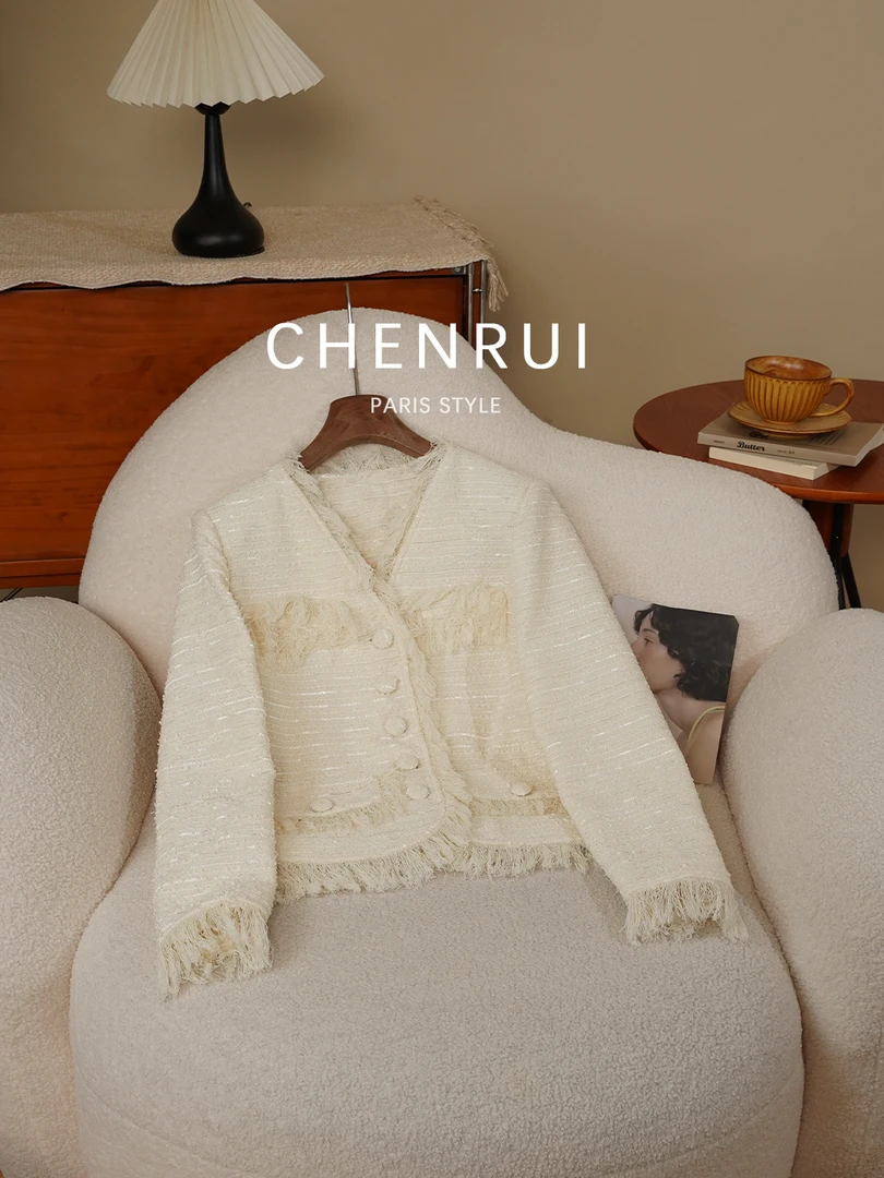 《摩登米兰》2025S/S晨锐小香风轻奢粗花呢外套6541