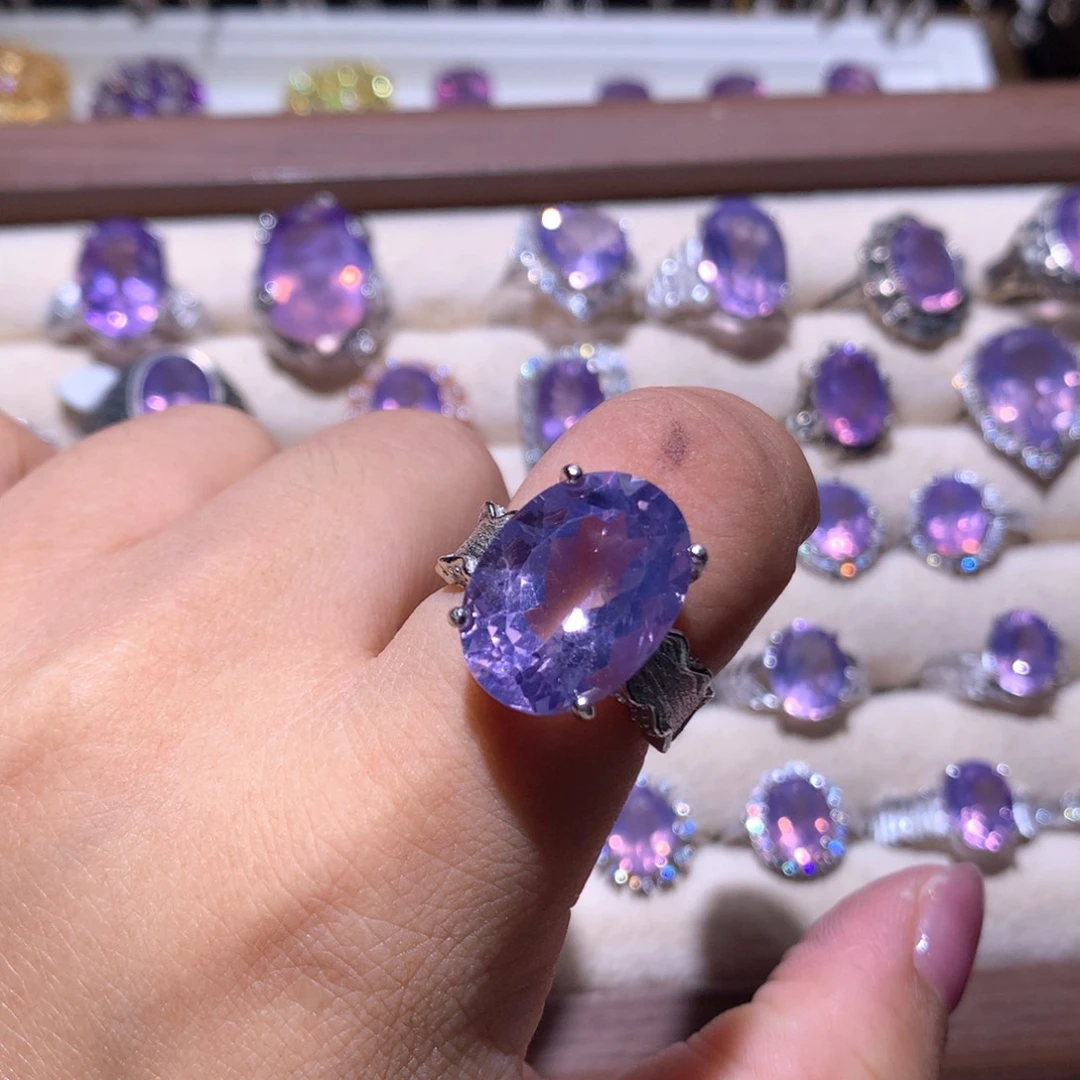 【闪购商品】水晶戒指银S925镶嵌?****理戒指