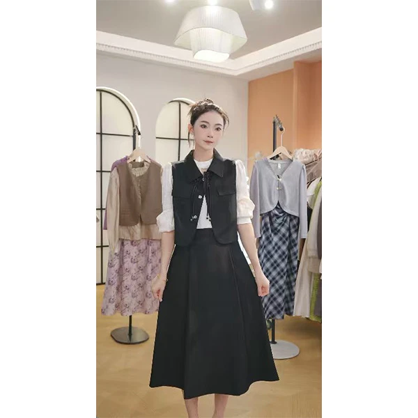 L9392 2025年秋季新款时尚气质修身显瘦连衣裙+时尚外搭