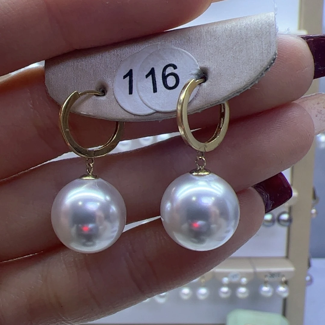淡水珍珠耳饰18K金镶嵌