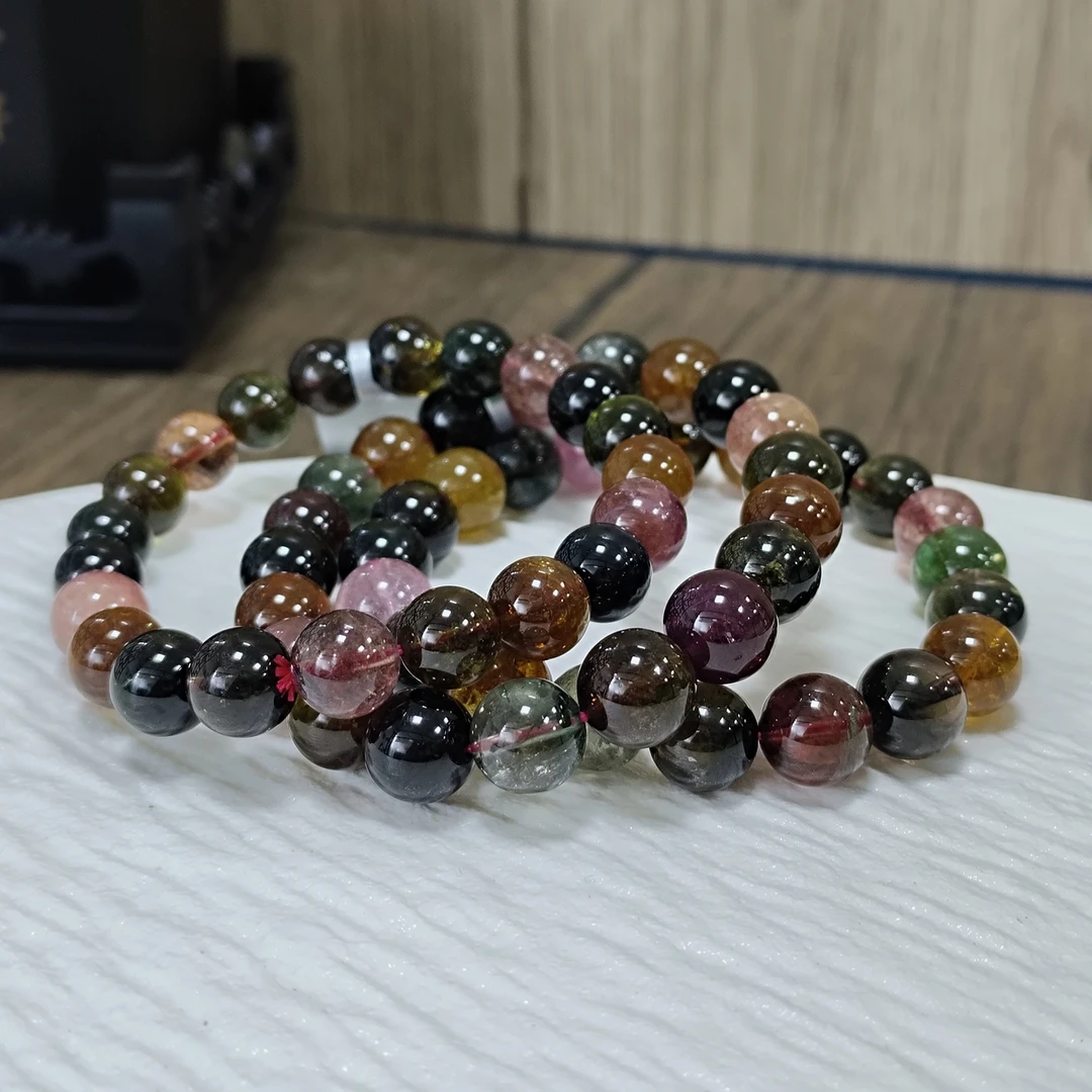 【书记甄选】天然碧玺单圈手链 多样性发一件 约9mm 1638BB