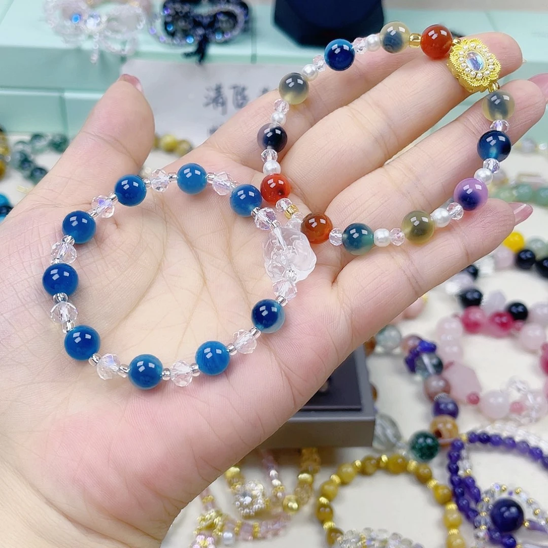 手饰针钠钙石银S925镀金镶嵌