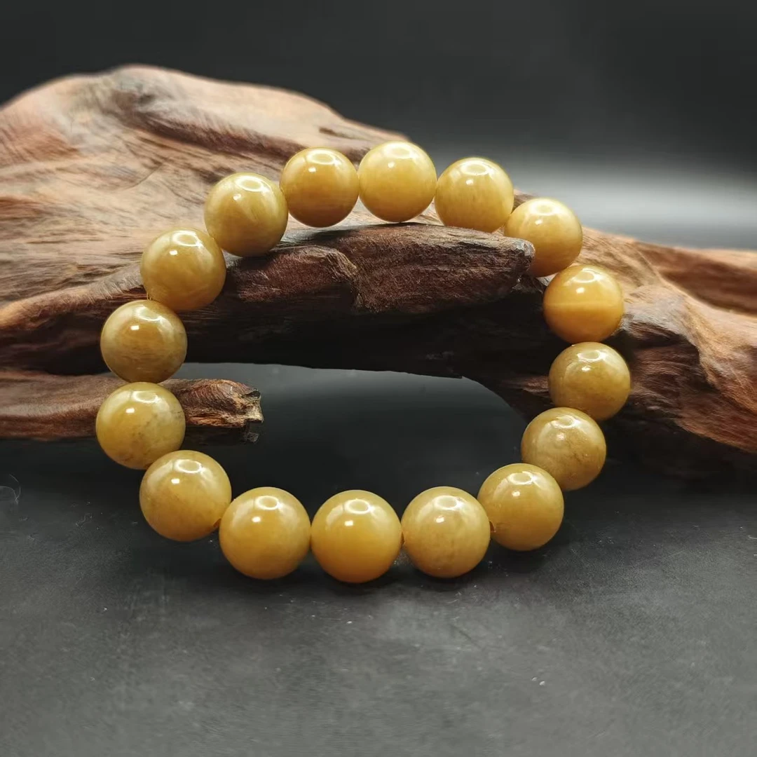 Z和田玉且末糖圆珠手串（卡12）3976