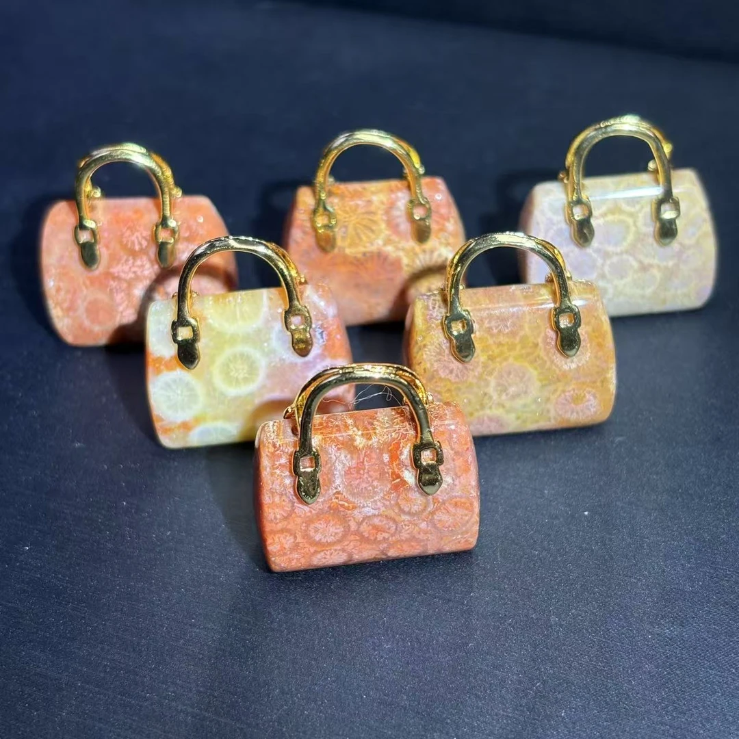 面面来财珠宝CT3641-硅化红瑚玉包包挂饰/配绳-多样性只发一件