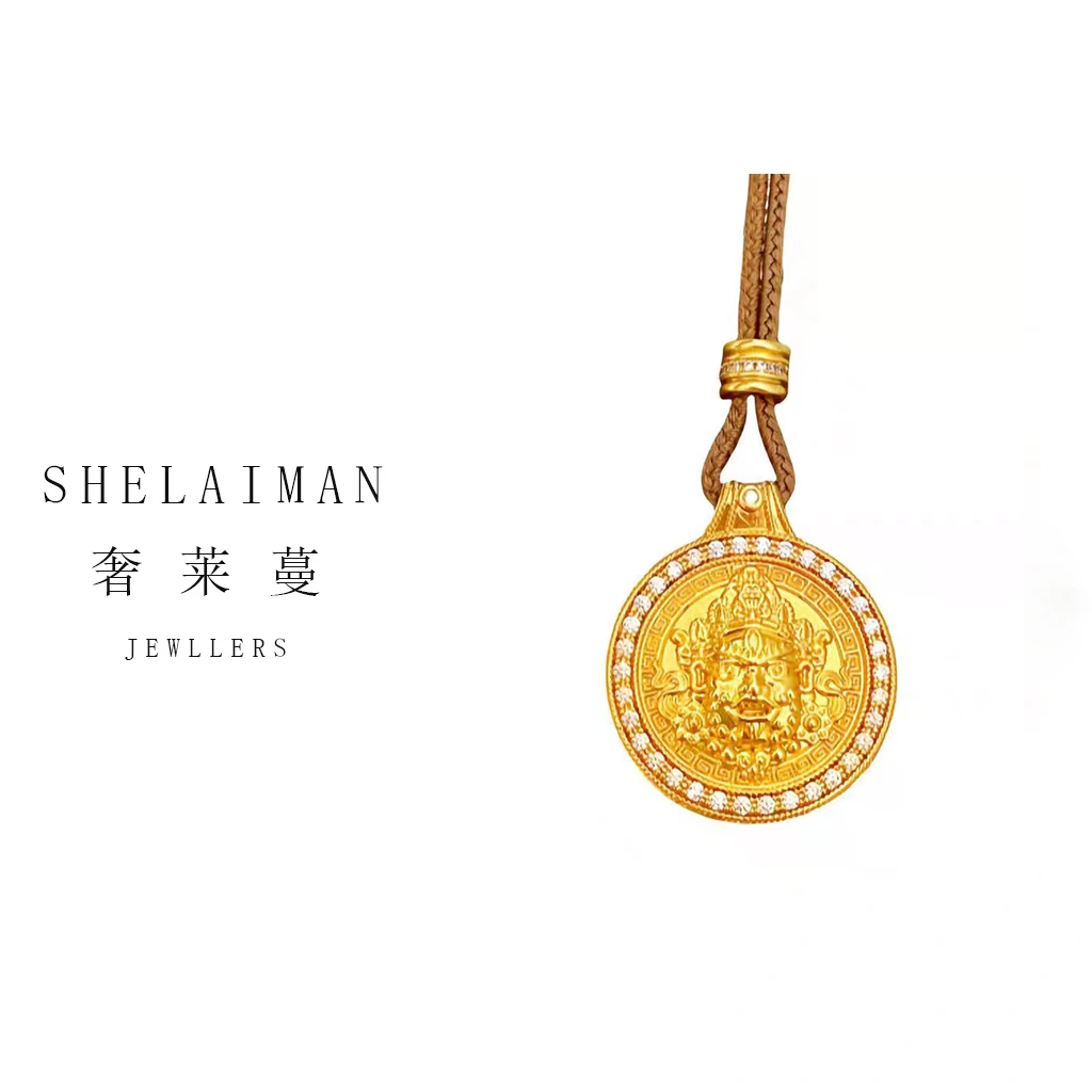 奢莱蔓/SHELAIMAN 黄财神国潮复古项链D01