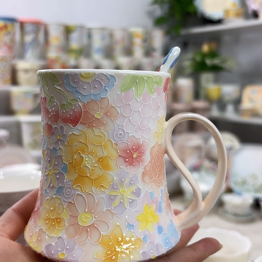 嘟***ﾟ手绘创意高温釉下彩陶瓷