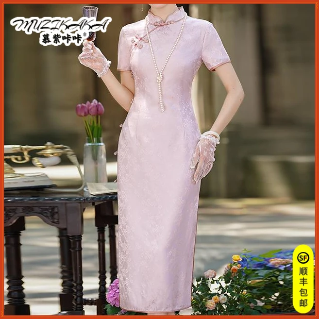 爆款2025夏季新款轻奢高雅百搭复古高端旗袍年轻国风中式气质优雅
