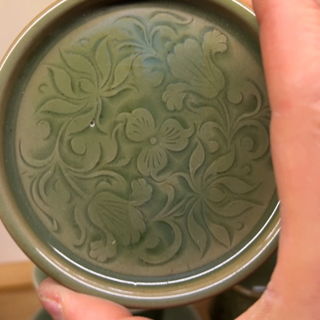 耀州窑手工杯垫微瑕