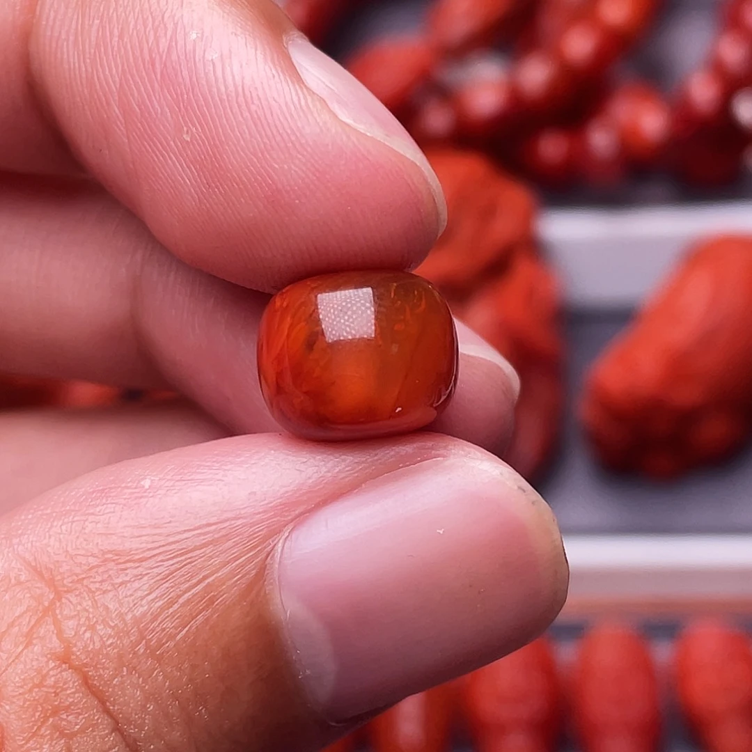 柒****南红玛瑙南红玉石手串配饰未镶嵌11.7mm瓦西火焰纹老型单珠