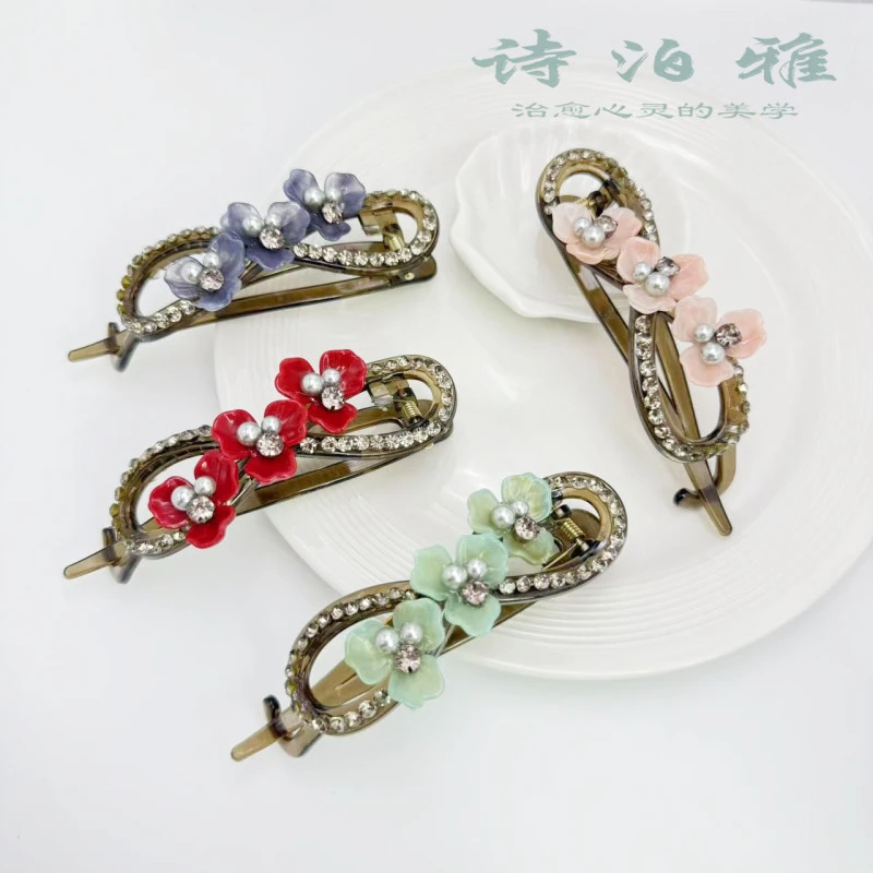 诗泊雅 扭扭夹发夹女2025新款高端盘发不硌头一字横夹子