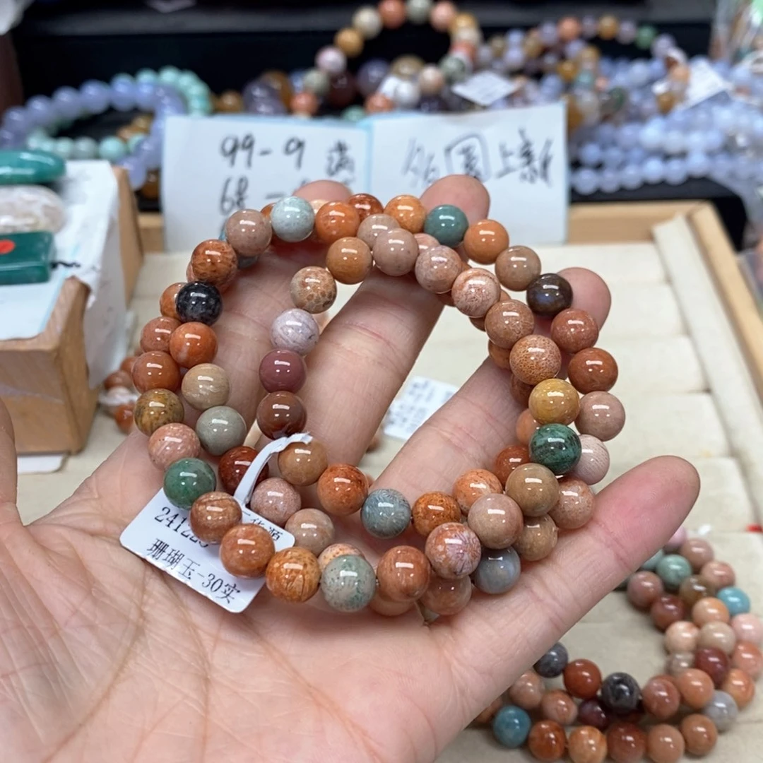 硅化珊瑚（珊瑚玉）手链未镶嵌星**412