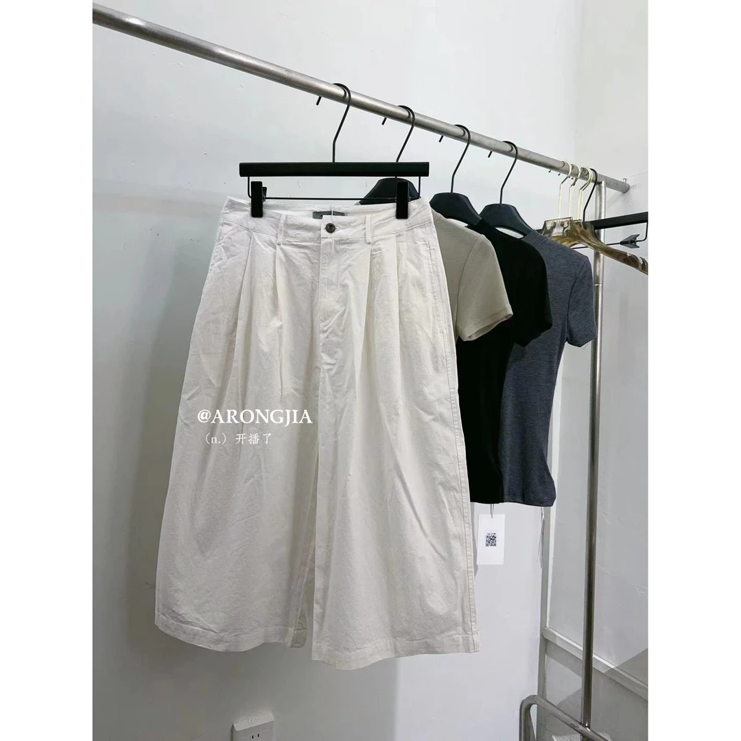 【ARONG阿荣家】白色七分裤08017-白色-SML-XL