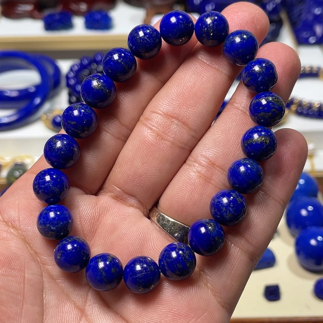 青金石未镶嵌福利10.5mm手串（少白多金）