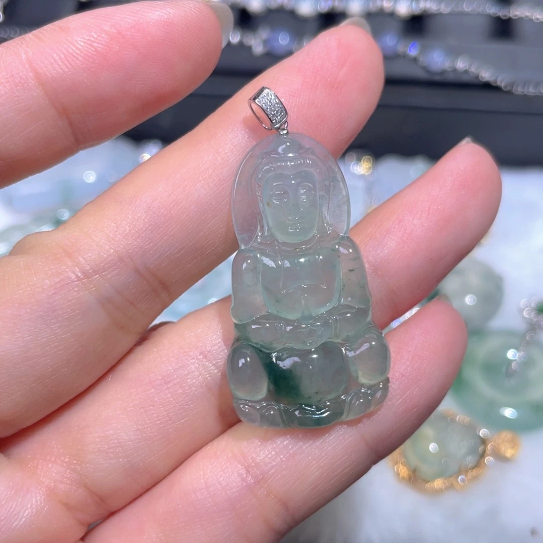 颈饰18K金镶嵌翡翠翡翠
