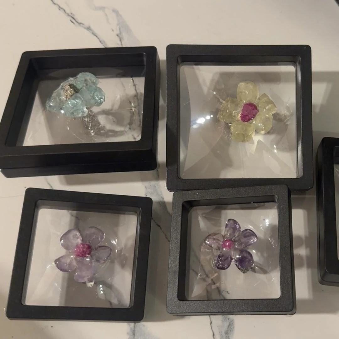 铜合金琉璃戒指 花花戒指花朵戒指(多样性发货)