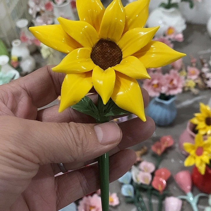 瓷片纯手工陶瓷花摆件瑕
