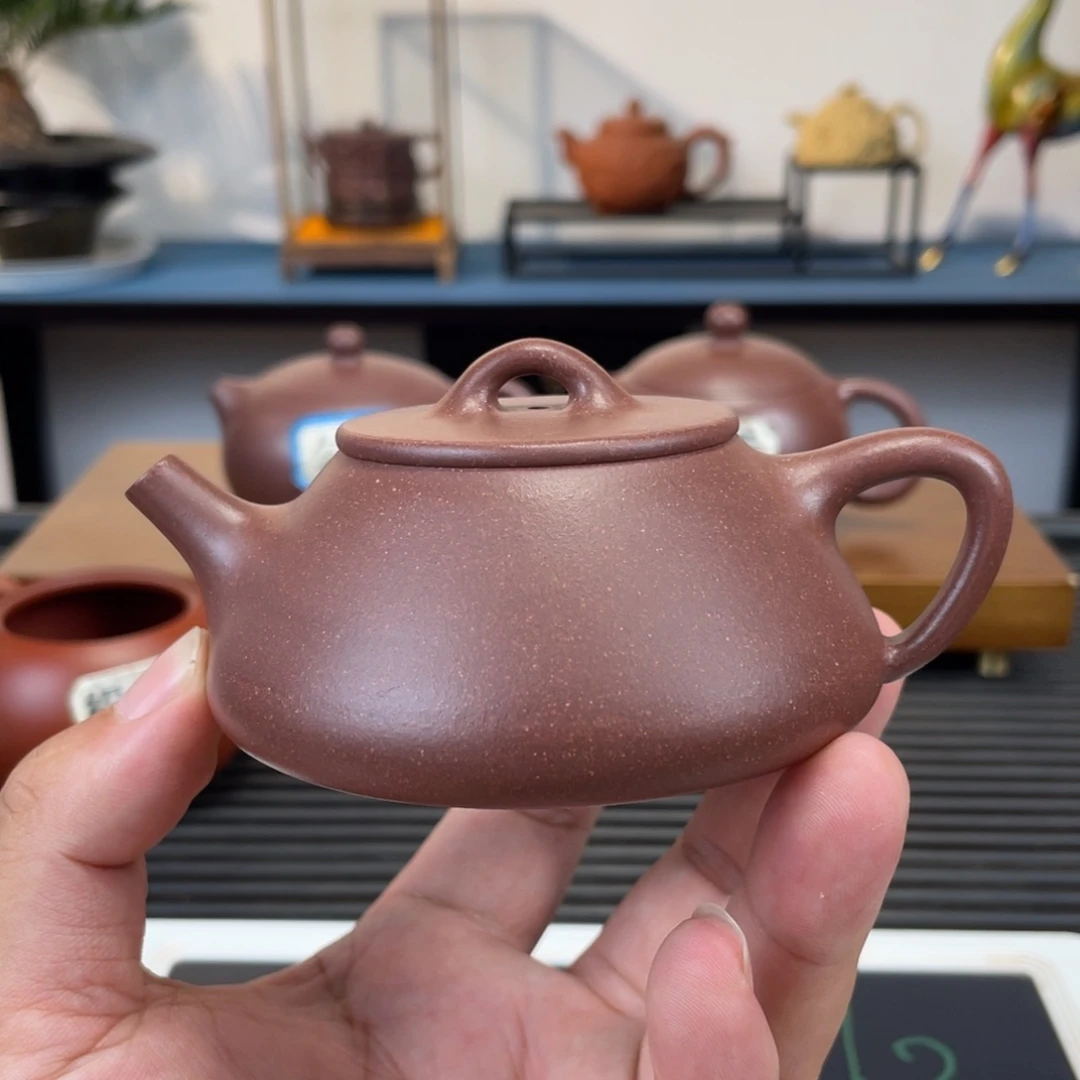 茶壶紫砂紫泥平盖石瓢150cc