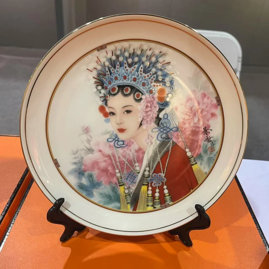 【定制】崔老师，蓝色头饰款（脸朝左），瓷器盘子（小）