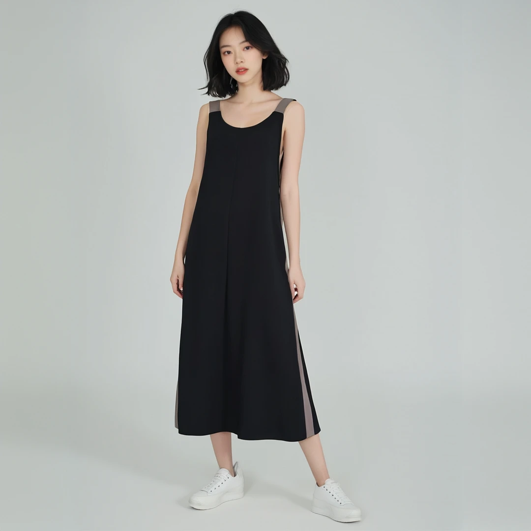 7A426 2夏季长款吊带拼接连衣裙女装气质百搭