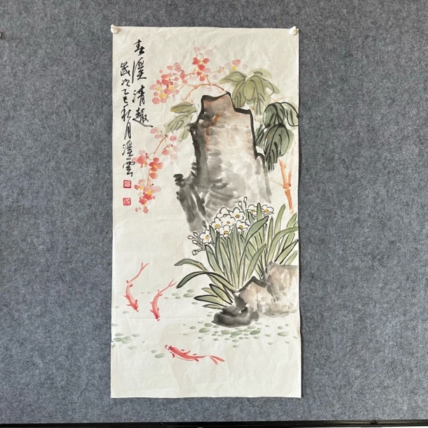 清雅清新图三尺斗方纯手绘作品
