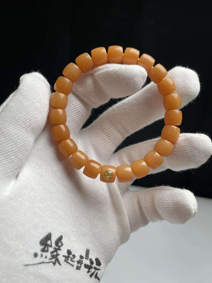 原生态风化陈籽菩提根直切手串 镶嵌款 尺寸9.7mm左右