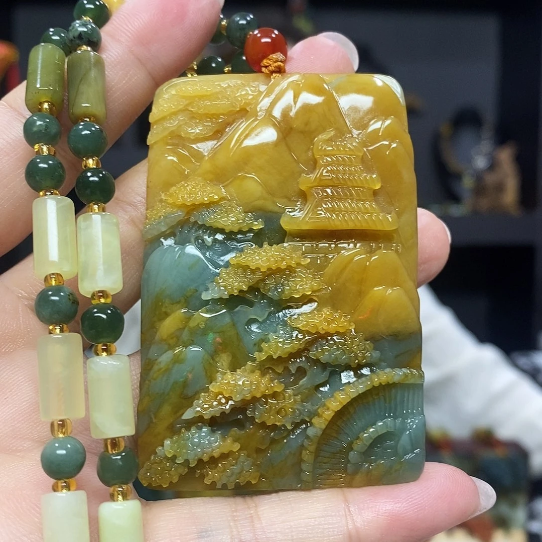 未镶嵌岫玉挂件吊坠项链