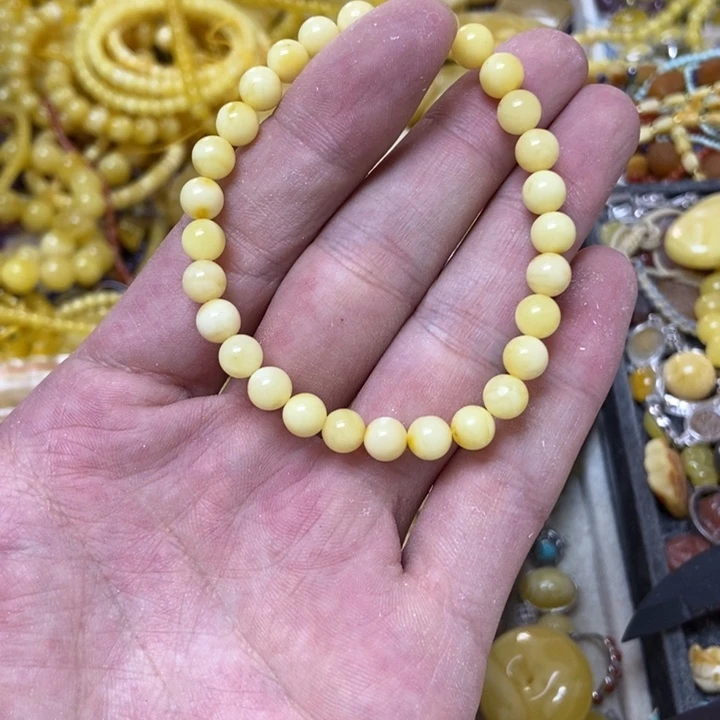 蜜蜡未镶嵌裸石手串