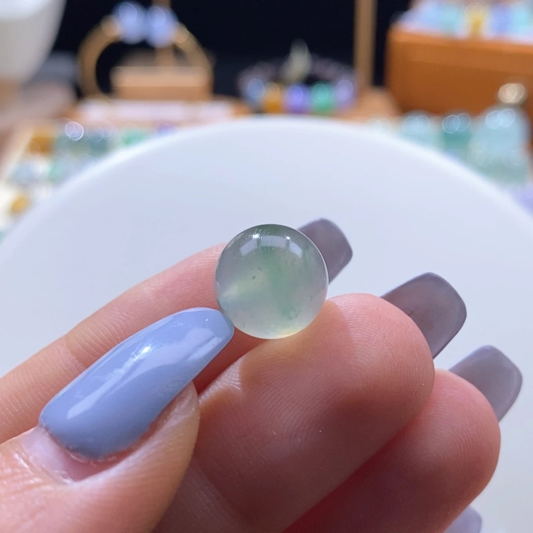 翡翠未镶嵌吊坠(不含链)翡翠冰茶飘色圆珠