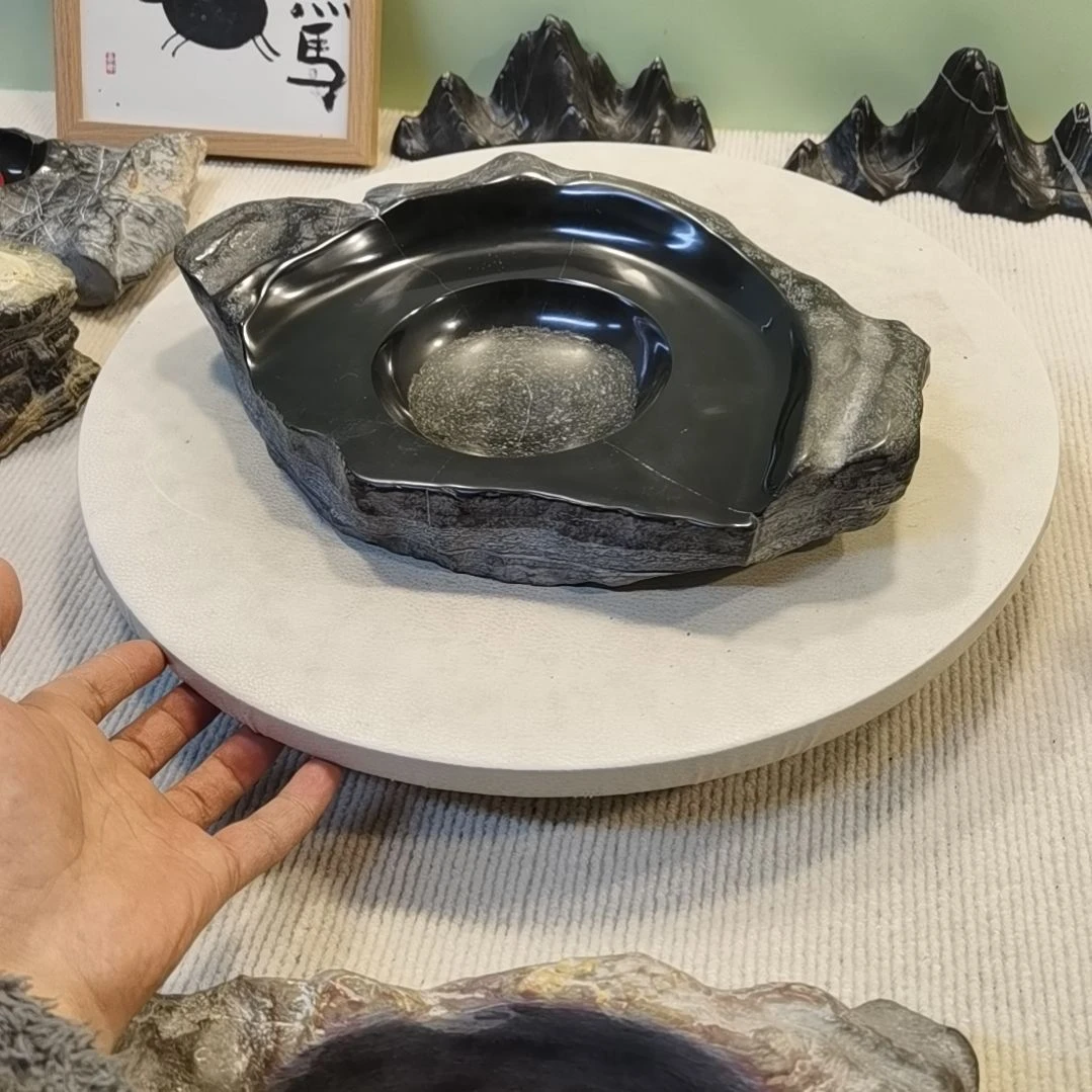 灵璧原石砚台摆件