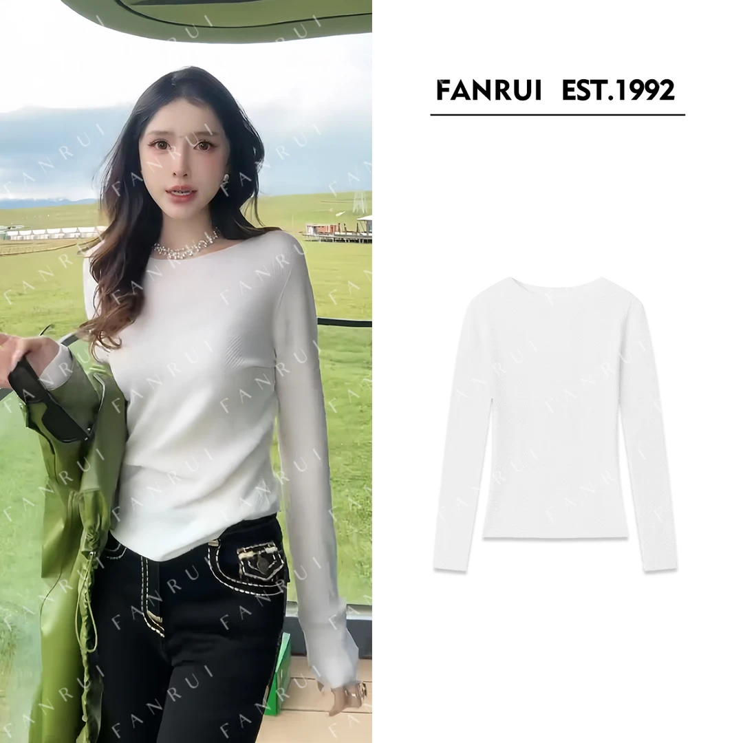FANRUI/泛芮「糯言」100美丽诺羊毛密织高级感气质显瘦针织衫B17990