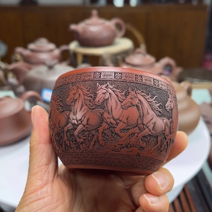 茶壶紫砂紫砂花茶